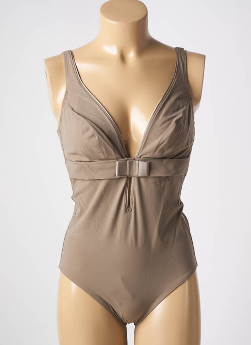 Maillot de bain 1 pièce beige EMPREINTE pour femme