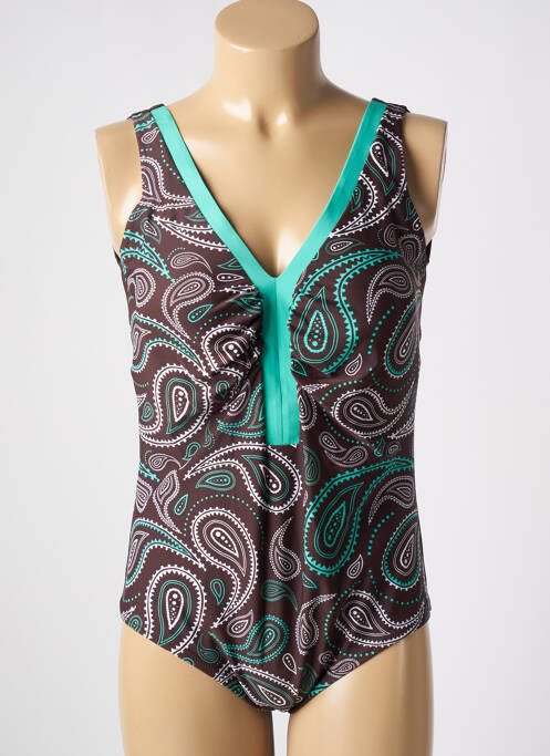 Maillot de bain 1 pièce marron JAVIER GOLMAR pour femme