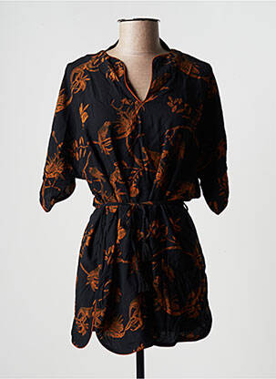 Tunique manches courtes col v noir LA FEE MARABOUTEE femme