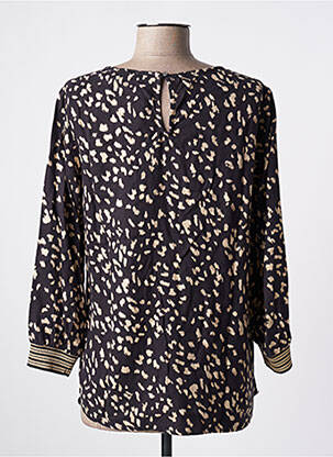 Blouse tissage popeline manches 3/4 noir GARCIA femme