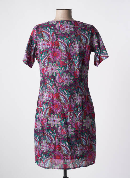 Robe mi-longue manches courtes manches courtes violet LA FIANCÉE femme