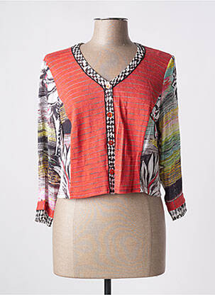 Gilet manches longues stretch orange FRANCE RIVOIRE femme