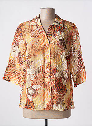 Chemisier coupe fluide manches 3/4 orange RIO femme