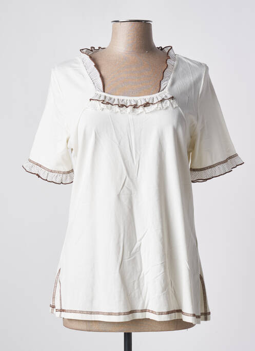 T-shirt beige BE THE QUEEN pour femme