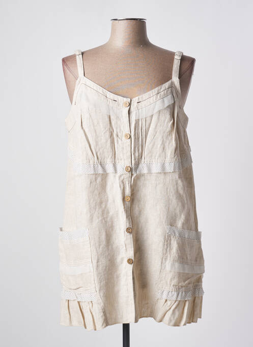 Tunique manches longues beige BE THE QUEEN pour femme