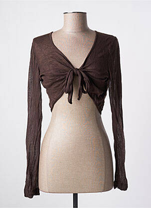 Boléro maille fine marron LE PETIT BAIGNEUR femme