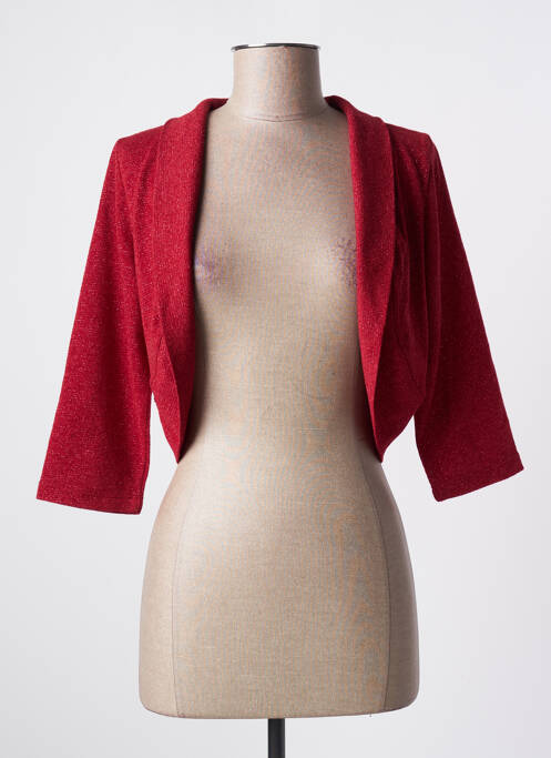Boléro maille fine rouge ELEONORA AMADEI femme