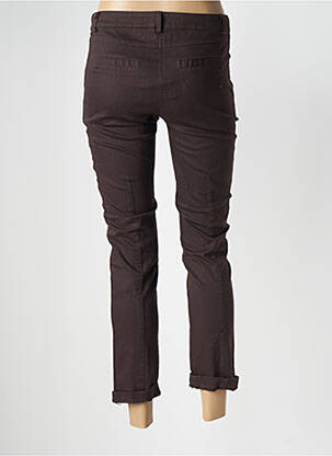 Pantalon 7/8 stretch taille normale marron ELEONORA AMADEI femme