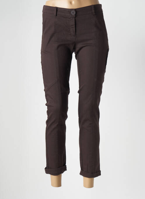 Pantalon 7/8 marron ELEONORA AMADEI pour femme
