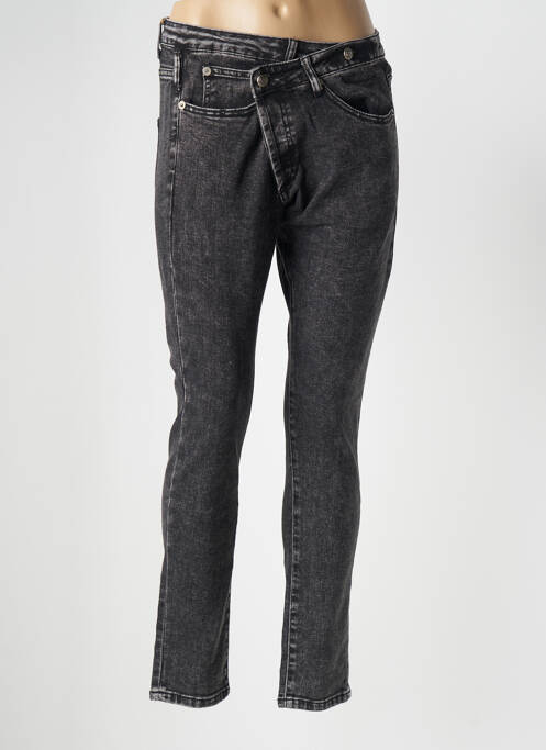 Jeans coupe slim gris PLACE DU JOUR pour femme
