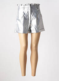 Short coupe droite taille haute argent ATELIER EVÈNE femme