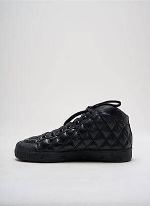 Baskets tissage satiné bout rond noir SPRING COURT unisexe