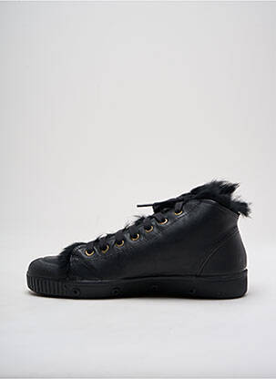 Baskets matière lisse talon plat jusqu'à 3cm noir SPRING COURT femme