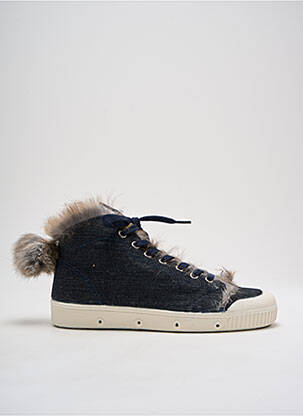 Baskets bout rond talon plat jusqu'à 3cm bleu SPRING COURT femme
