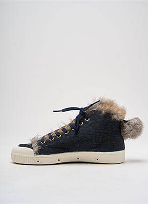 Baskets bout rond talon plat jusqu'à 3cm bleu SPRING COURT femme
