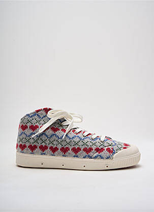 Baskets bout rond talon plat jusqu'à 3cm gris SPRING COURT femme
