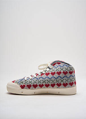 Baskets bout rond talon plat jusqu'à 3cm gris SPRING COURT femme