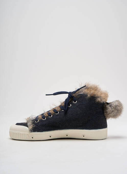 Baskets bout rond talon plat jusqu'à 3cm bleu SPRING COURT femme