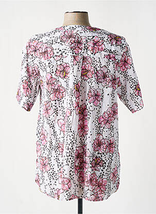Blouse tissage popeline manches courtes rose CISO femme