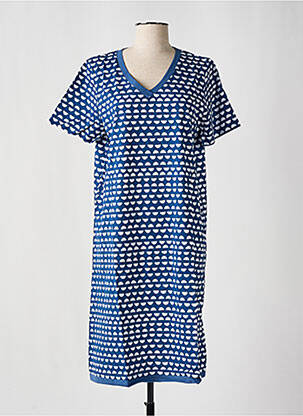 Chemise de nuit col v bleu PEIGNORA femme