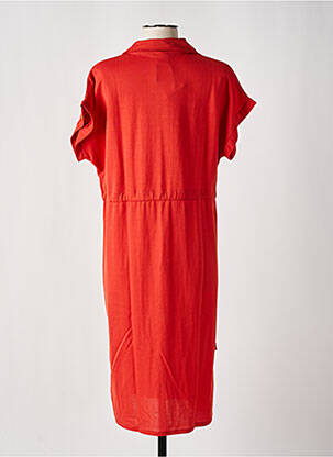 Robe mi-longue tissage crêpe manches courtes orange WNT COLLECTION femme