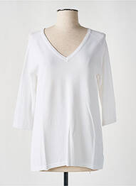 Pull coupe cintrée manches 3/4 blanc SCORZZO femme