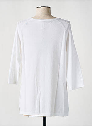Pull coupe cintrée manches 3/4 blanc SCORZZO femme