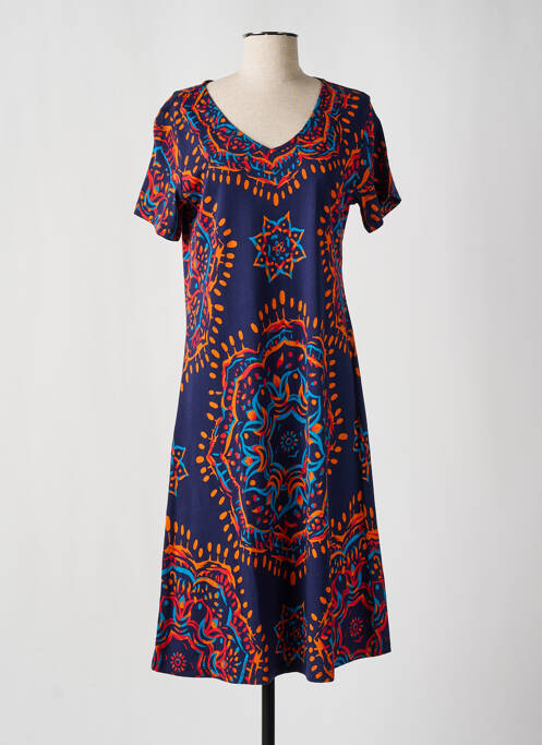 Robe mi-longue bleu MASSANA pour femme