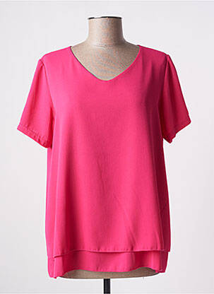 Blouse manches courtes manches courtes rose I.ODENA femme