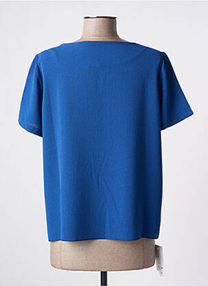 Blouse tissage crêpe manches courtes bleu I.ODENA femme