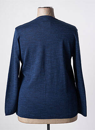 Pull tissage chiné manches longues bleu ELEANE femme