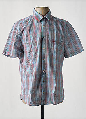 Chemise manches courtes imprimé fantaisie bleu JUPITER homme