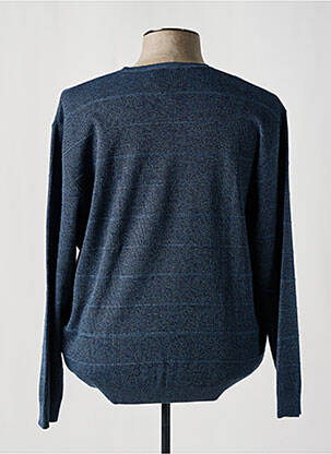 Pull col v manches longues bleu PAUL RHODAMEL homme