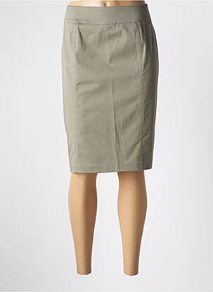 Jupe mi-longue taille à pinces vert GEVANA femme