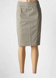 Jupe mi-longue stretch vert GEVANA femme
