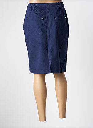 Jupe mi-longue taille à pinces bleu SIGNATURE femme