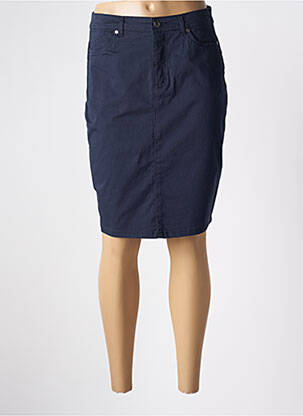 Jupe mi-longue coupe droite bleu JENSEN femme