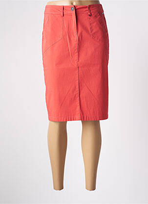 Jupe mi-longue coupe droite orange AGATHE & LOUISE femme