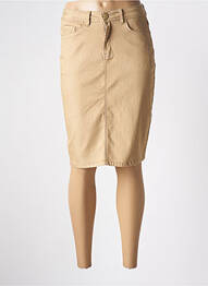 Jupe mi-longue stretch beige GRIFFON femme