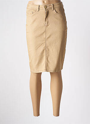 Jupe mi-longue stretch beige GRIFFON femme