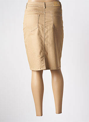 Jupe mi-longue stretch beige GRIFFON femme