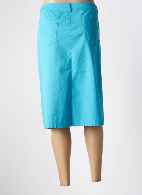 Jupe mi-longue coupe droite bleu AGATHE & LOUISE femme