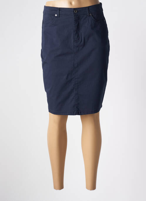 Jupe mi-longue coupe droite bleu JENSEN femme