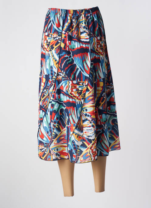 Jupe mi-longue bleu ELEANE pour femme