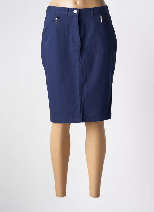 Jupe mi-longue bleu SIGNATURE pour femme