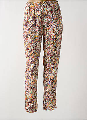 Pantalon slim taille élastique taille normale marron JULIE GUERLANDE femme