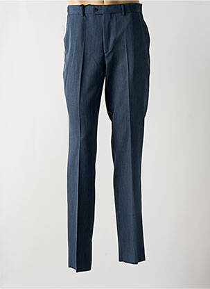Pantalon chino fermeture zippée sous rabat boutonné taille normale bleu PIERRE D'ARLANC femme
