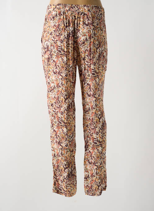 Pantalon slim taille élastique taille normale marron JULIE GUERLANDE femme
