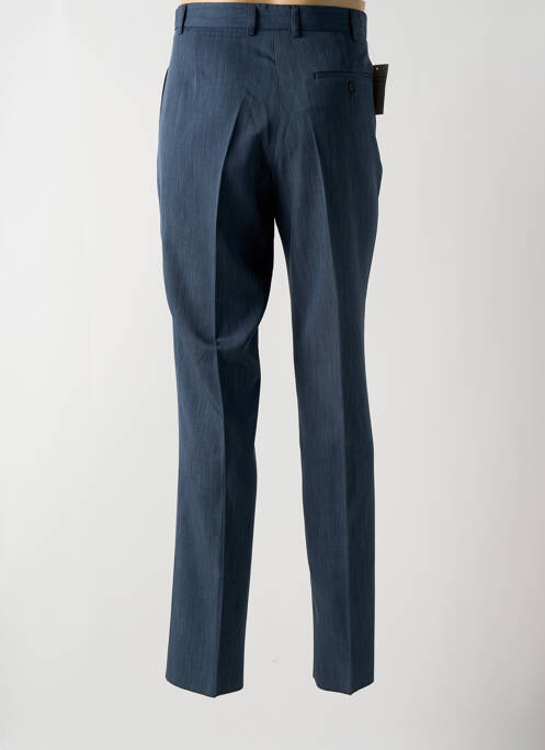 Pantalon chino fermeture zippée sous rabat boutonné taille normale bleu PIERRE D'ARLANC femme