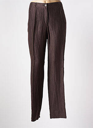 Pantalon droit taille à pinces taille haute marron BARBARA LEBEK femme